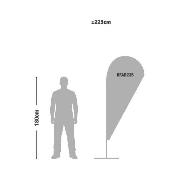 Beachflag Alu TropfenForm 235cm Gesamthöhe mit luxuriöser Tasche Beachflag Alu Drop (csepp forma), 235 cm teljes magasság, luxus hordtáskával