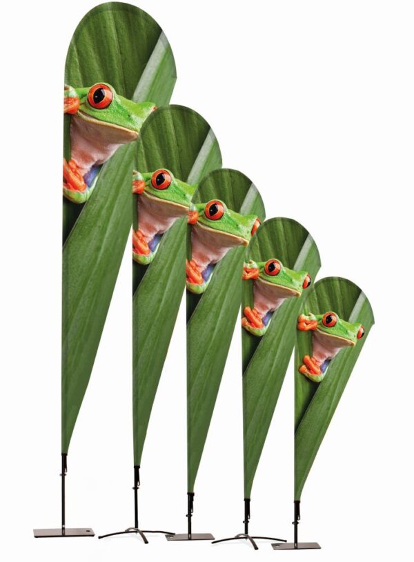Beachflag Alu Drop (csepp forma), nyomat 87 x 290 cm, luxus hordtáskával