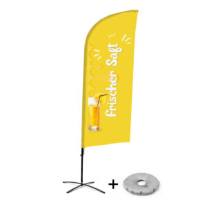 Beachflag Alu Wind 310 komplett szett, Friss gyümölcslé, német, kereszttalppal