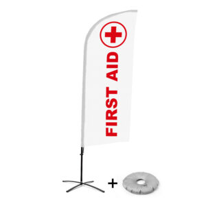 Beachflag Alu Wind 310 komplett szett, Elsősegély, angol, kereszttalppal