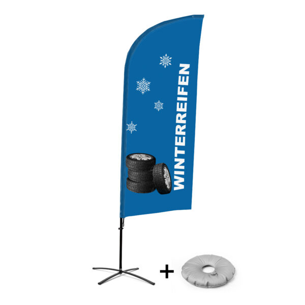 Beachflag Alu Wind 310 komplett szett, Téli gumi, német, kereszttalppal