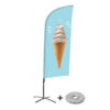 Beachflag Alu Wind 310 komplett szett, Fagylalt, kereszttalppal
