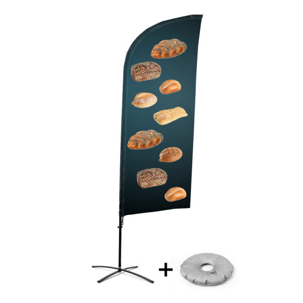 Beachflag Alu Wind 310 komplett szett, Kenyér, kereszttalppal
