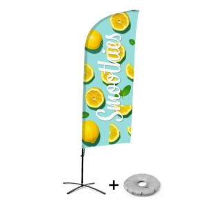 Beachflag Alu Wind 310 komplett szett, Smoothie citrom, kereszttalppal