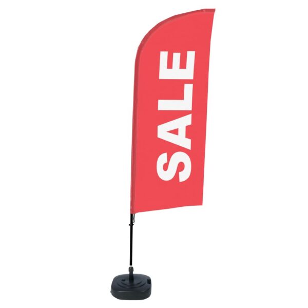 Beachflag Alu Wind 310 komplett szett, Sale, piros, angol, ECO
