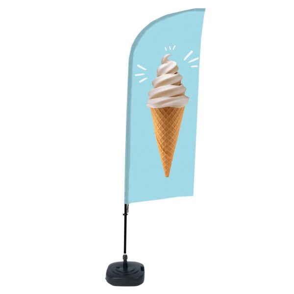 Beachflag Alu Wind 310 komplett szett, Fagylalt, ECO