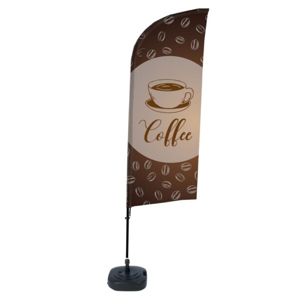 Beach Flag Alu Wind 310 Set WT Coffee EN I132 ECO