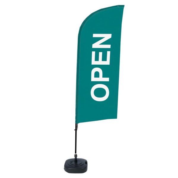 Beachflag Alu Wind 310 komplett szett, Nyitva, zöld, angol, ECO
