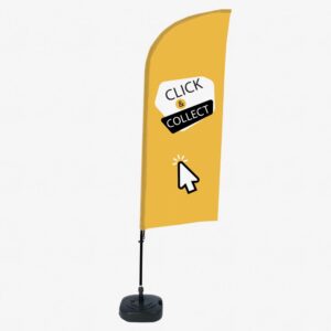 Beachflag Alu Wind 310 komplett szett, Click & Collect, sárga, angol, ECO
