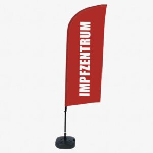 Beachflag Alu Wind 310 komplett szett, Tesztállomás, piros, német, ECO