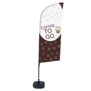 Beachflag Alu Wind 310 komplett szett, Coffee To Go, angol, ECO
