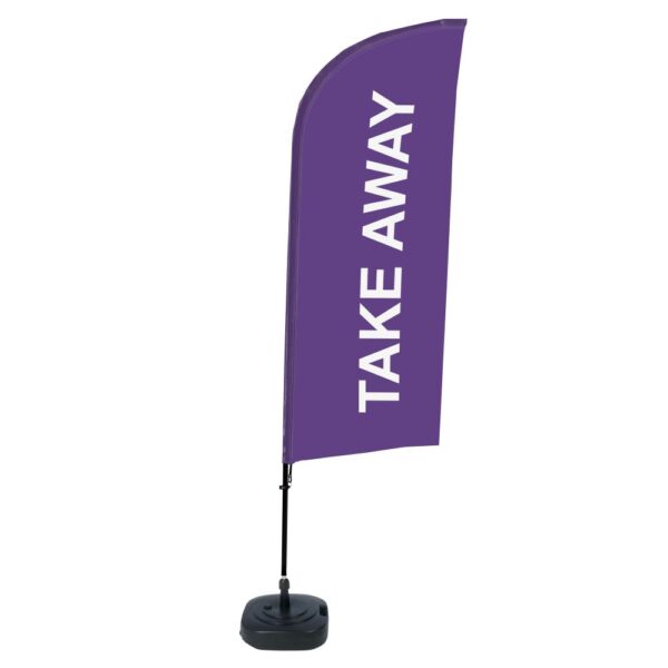 Beachflag Alu Wind 310 komplett szett, Take Away, lila, ECO