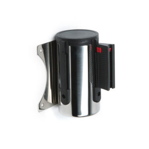 Chrome Barrier Flexi Belt Wall Mounted With 3 m Black Belt