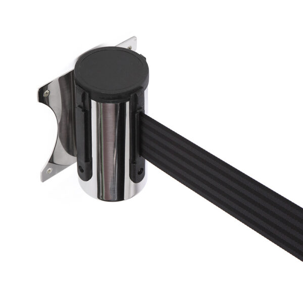 Chrome Barrier Flexi Belt Wall Mounted With 3 m Black Belt
