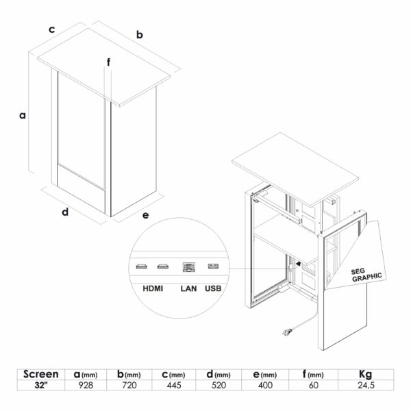 Digital Counter Futuro Vertical 32" Without Screen