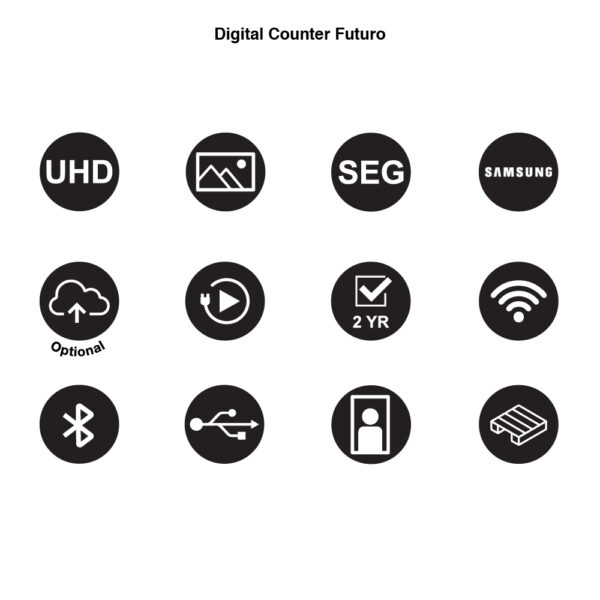 Futuro digitális promóciós pult 55", függőleges, csak ház