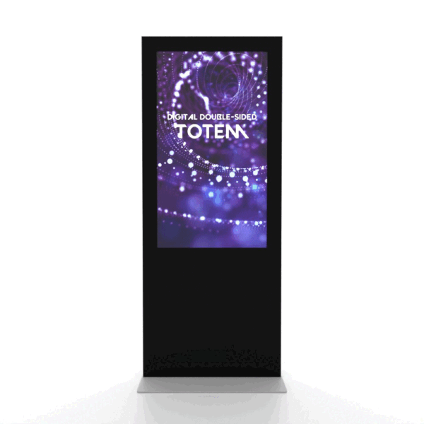 Kétoldalas digitális totem 65" Samsung kijelzővel és érintőfóliával