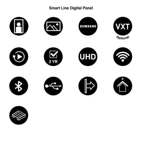 Digitales Panel 43" Wand und Decke Mit 43" Samsung-Bildschirm Weiß Smart Line Digital Panel White With 43" Samsung Screen
