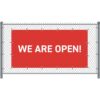 Fence Banner 200 x 100 cm Open English Red