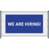 Fence Banner 200 x 100 cm Hiring English Blue