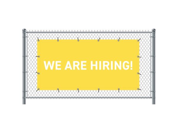 Fence Banner 200 x 100 cm Hiring English Yellow