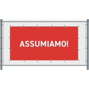 Zaun-Banner 200 x 100 cm Wir Stellen Ein Italienisch Rot