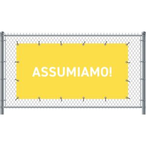 Zaun-Banner 200 x 100 cm Wir Stellen Ein Italienisch Gelb