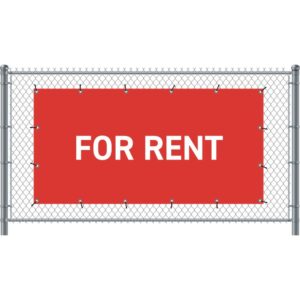 Fence Banner 200 x 100 cm Rent English Red