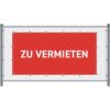 Zaun-Banner 200 x 100 cm Zu Vermieten Deutsch Rot