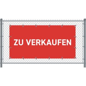 Zaun-Banner 200 x 100 cm Zu Verkaufen Deutsch Rot