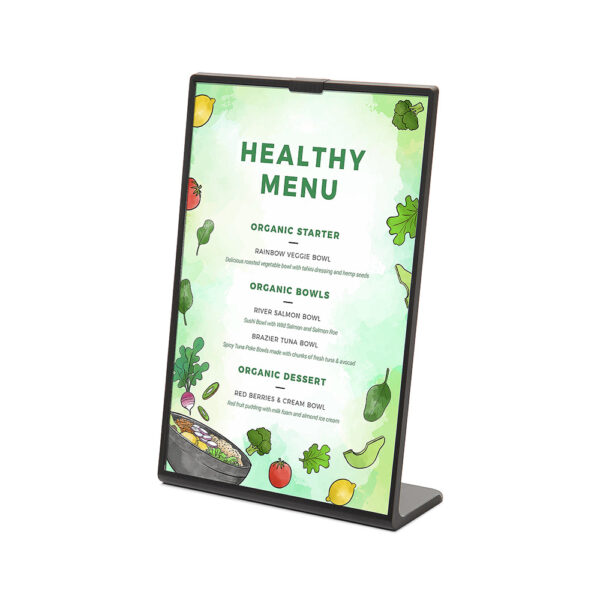Scritto® Menu Stand L-Shape Black A5