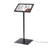 Black Lockable Menu Stand LED Illuminated 2x A4