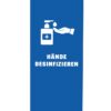 Roll-up Budget 85 komplett szett, Kézfertőtlenítés, kék, német