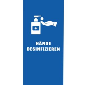 Roll-up Budget 85 komplett szett, Kézfertőtlenítés, kék, német