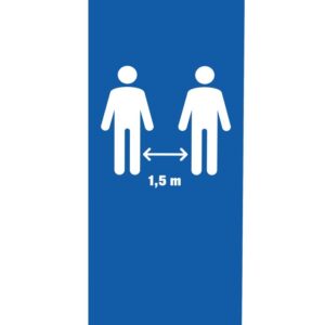 Roll-up Budget 85 komplett szett, 1,5 méter távolság, kék