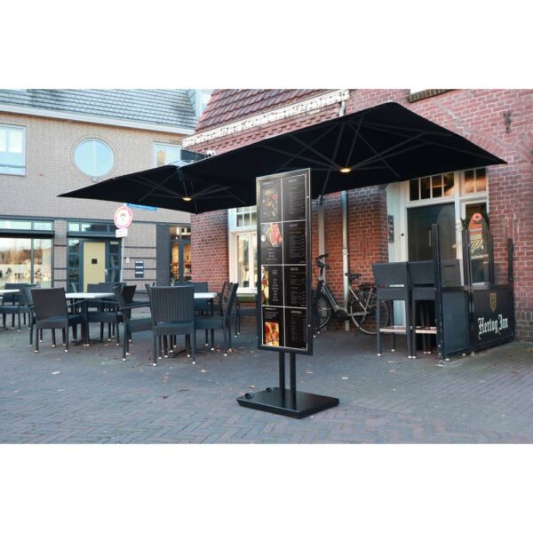 Menüständer Outdoor Schwarz 8 x 4 Einseitig