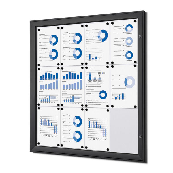 Indoor Lockable Showcase Black 12x A4