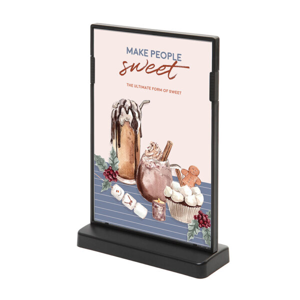 Scritto® Tischaufsteller T, schwarz DIN A6