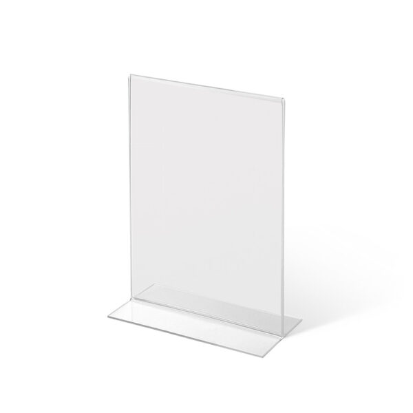 Acrylaufsteller in T-Form DIN A6 hoch