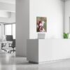 Interior,Of,Open,Space,Office,With,Rows,Of,Computer,Desks, Spannstoff Wanddekoration SET 40 x 40 Pinke Blume Erica