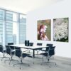 Spannstoff Wanddekoration SET 40 x 40 Pinke Blume Erica Spannstoff Wanddekoration SET 40 x 40 Pinke Blume Erica