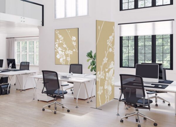 Spannstoff Wanddekoration SET 40 x 40 Japanische Kirschblüte Beige Spannstoff Wanddekoration SET 40 x 40 Japanische Kirschblüte Beige