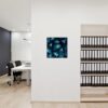 Spannstoff Wanddekoration SET 40 x 40 Kaktus Blau