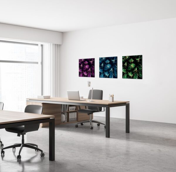 Spannstoff Wanddekoration SET 40 x 40 Kaktus Blau