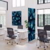 Spannstoff Wanddekoration SET 40 x 40 Kaktus Blau