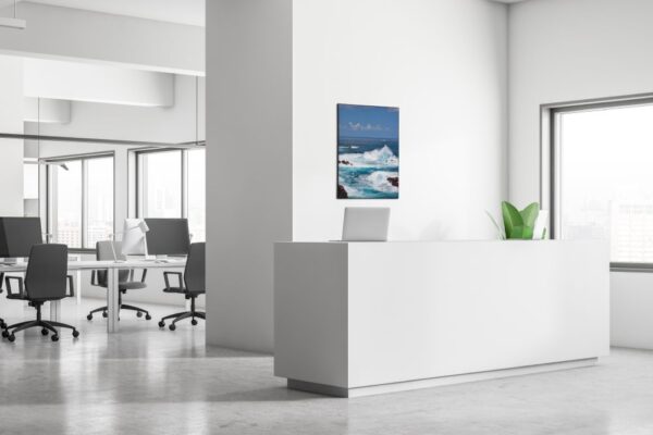 Spannstoff Wanddekoration SET 40 x 40 Meereswellen
