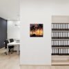Modern,Office Spannstoff Wanddekoration SET 40 x 40 Palmen Sonnenuntergang
