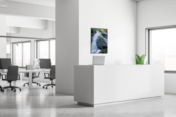 Interior,Of,Open,Space,Office,With,Rows,Of,Computer,Desks, Spannstoff Wanddekoration SET 40 x 40 Wasserfallwald