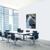 Conference,Room,Interior,With,A,Concret,Wall.,3d,Rendering Spannstoff Wanddekoration SET 40 x 40 Wasserfallwald
