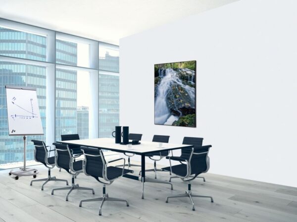 Conference,Room,Interior,With,A,Concret,Wall.,3d,Rendering Spannstoff Wanddekoration SET 40 x 40 Wasserfallwald